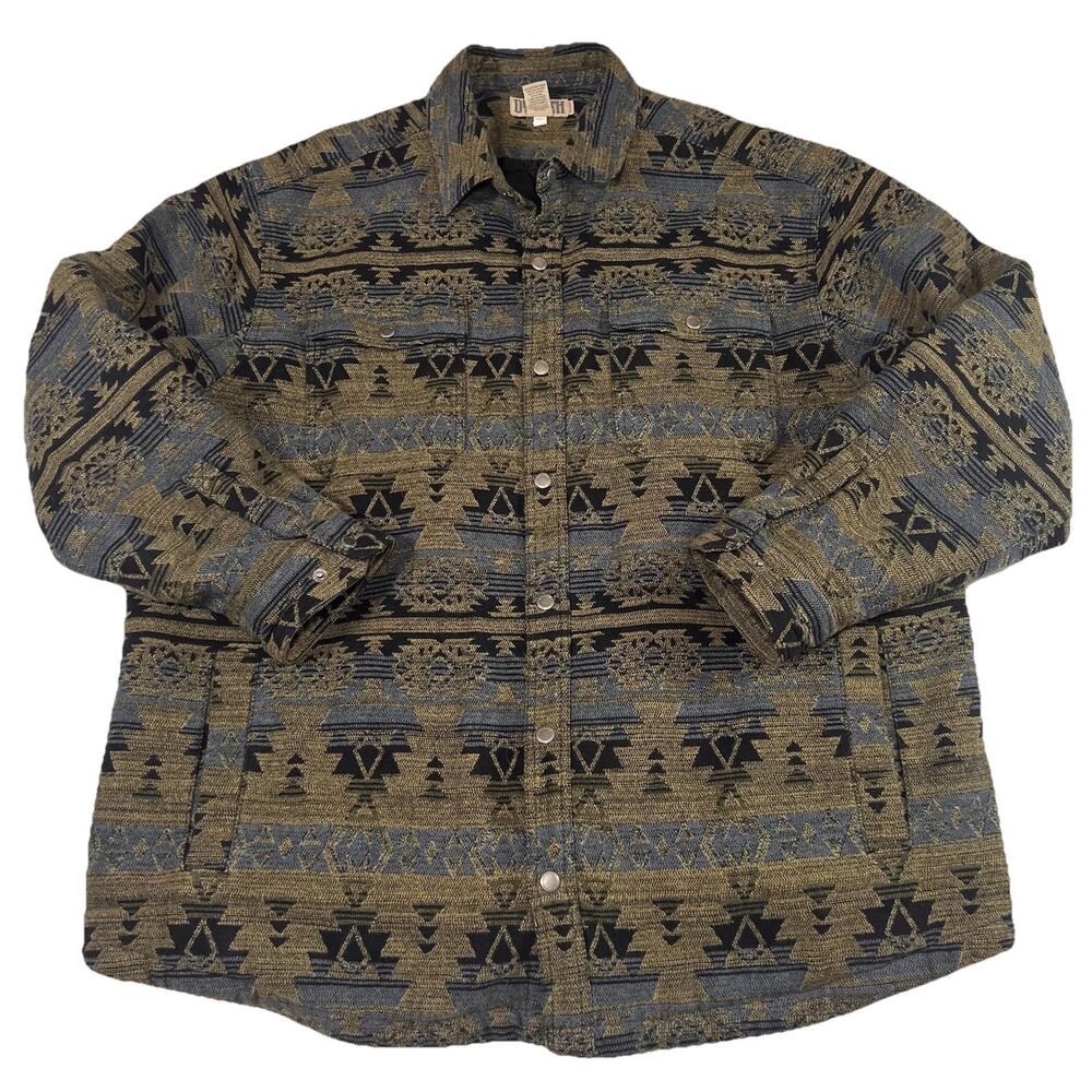 Duluth Trading Tucson Shirt Jacket Size 2XL Blanket Southwest Aztec Heavyweight